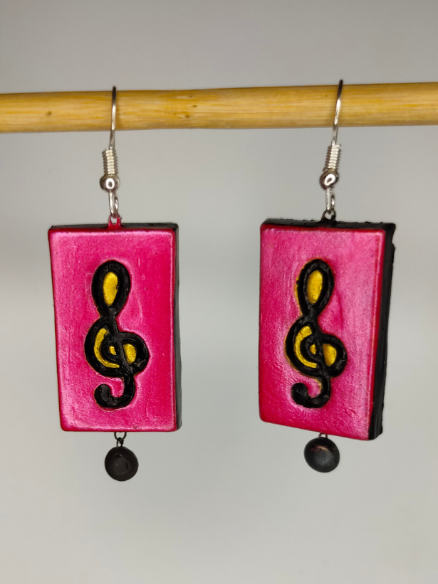 Set of 2 Minimal Handcrafted Terracotta Clay Earrings