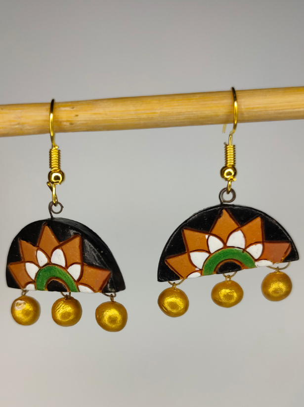 Handcrafted Terracotta Clay Drop Earrings