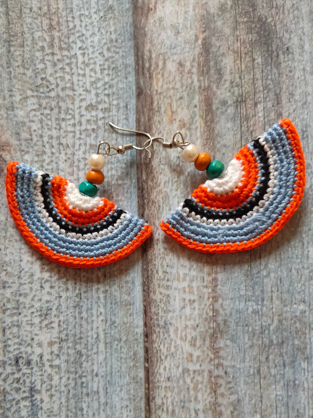 Multi-Color Hand Knitted Crochet Earrings