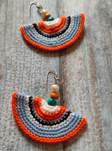 Multi-Color Hand Knitted Crochet Earrings