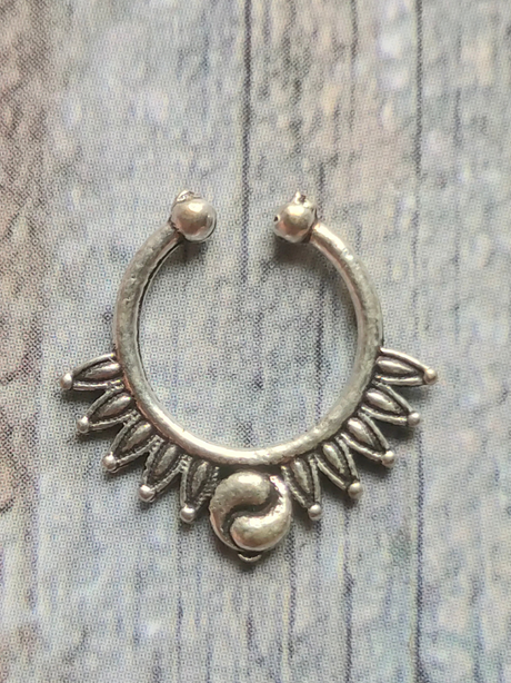 Set of Five Oxidised Silver Septum Nosepins