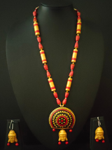 Handcrafted Buddha Terracotta Necklace Set