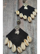 Fabric & Shell Dangler Earrings