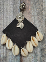 Fabric & Shell Dangler Earrings