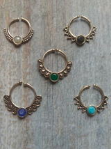 Set of Five Oxidised Silver Septum Nosepins