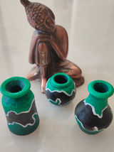 Set of 3 Small Handcrafted Terracotta Clay Pots