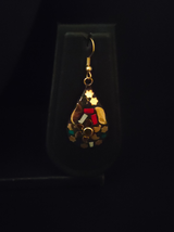 Multi Color Tibetan Drop Earrings with Gold Detailing