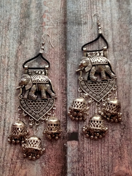 Elephant Earring with Multiple Jhumka Strands