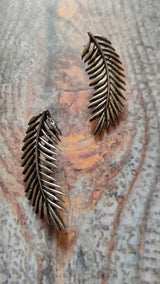 Feather Shaped Metal Earrings