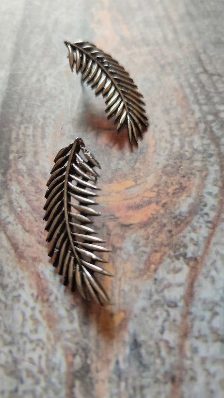 Feather Shaped Metal Earrings