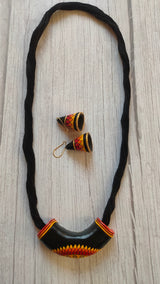 Elegant Handcrafted Terracotta Clay Necklace Set