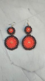 2 Layer Flower Handcrafted Crochet Earrings