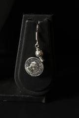 2 Layer Vintage Stamped Coins Necklace Set with Glass Beads