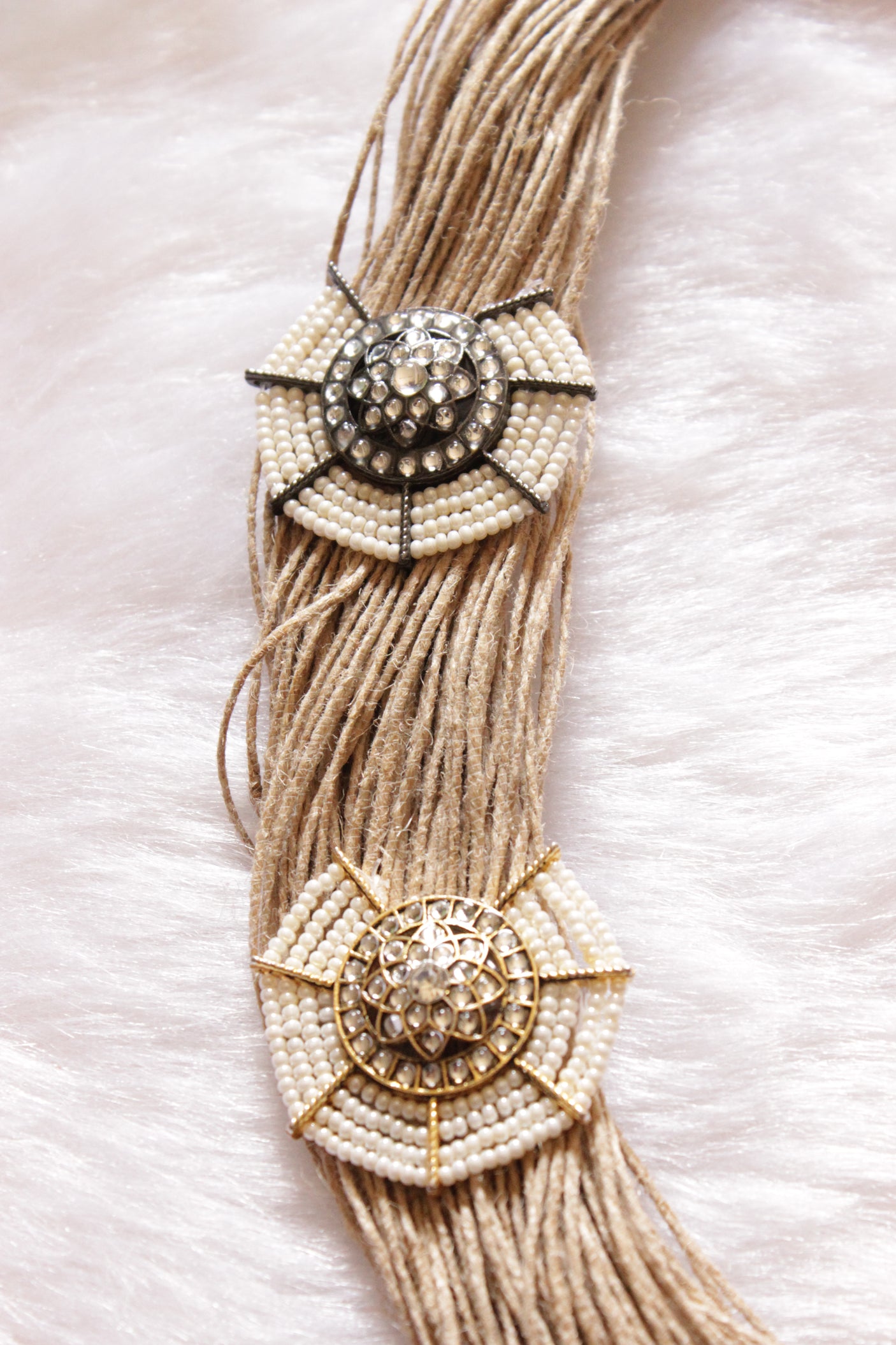 Multiple Jute Strings Hand Braided Charms Necklace