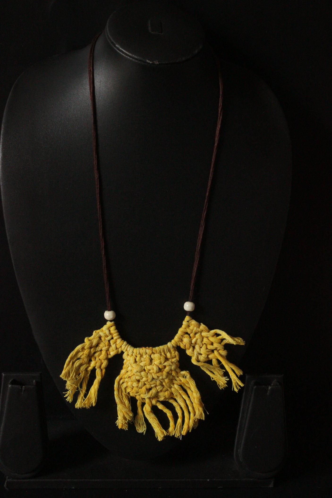 Hand Braided Macrame Threads Adjustable Long Necklace