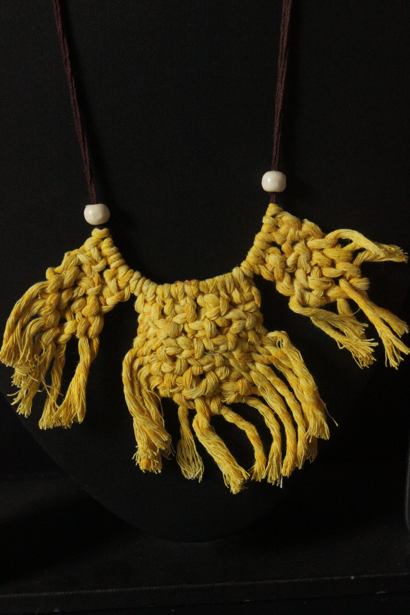 Hand Braided Macrame Threads Adjustable Long Necklace