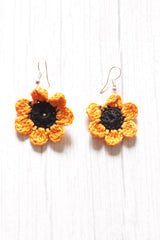 Sunflower Handcrafted Crochet Dangler Earrings