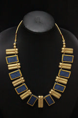 Golden Geometric Handcrafted Terracotta Clay Choker Necklace Set