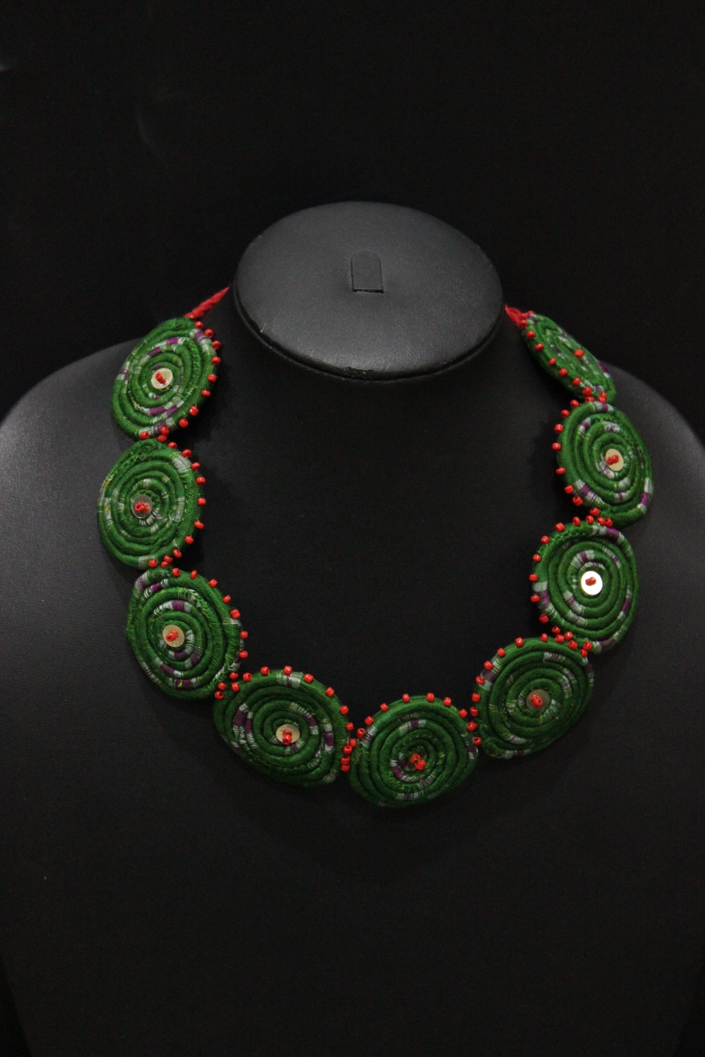 Spiral Handcrafted Fabric Choker Necklace