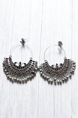 Earthy Tone Oxidised Finish Afghani Chandbali Earrings