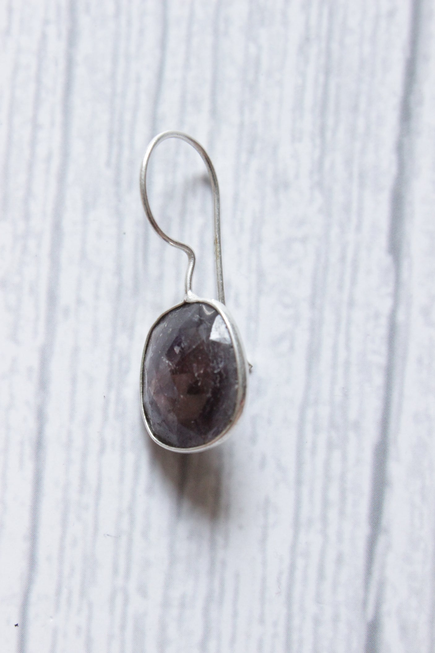 Faceted Muti Sapphire Natural Gemstone Bezel Handmade Earrings