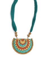 Turquoise Arc Shaped Terracotta Necklace Set