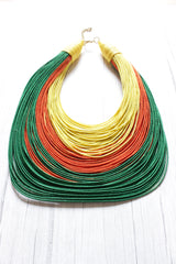 Multi-Color Handmade Silk Threads Multi-Layer Statement African Choker Necklace