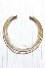 Multi-Layer Bright Finish Hasli Style Brass Choker Necklace