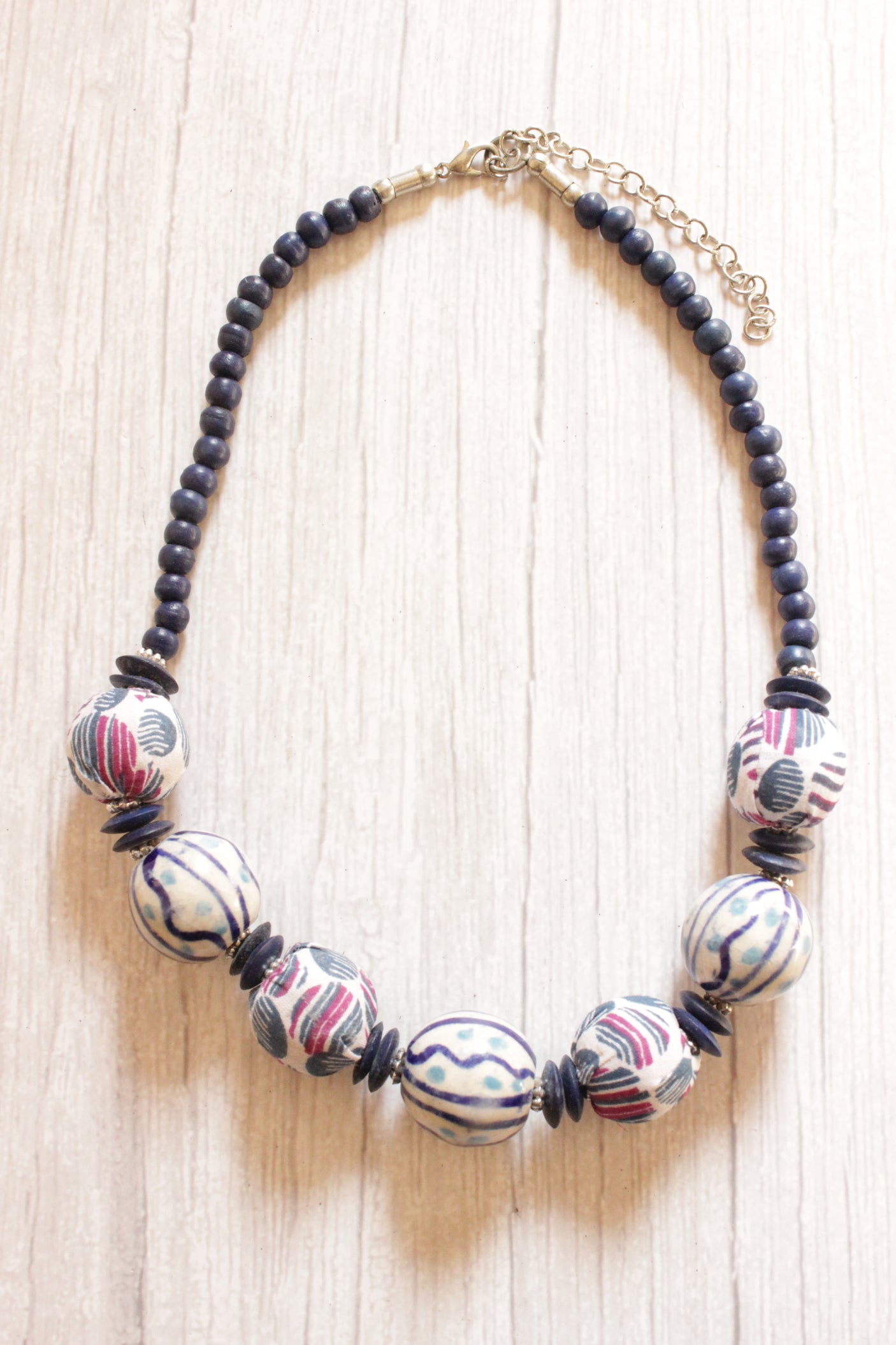 Vibrant Block Printed Fabric Choker Necklace