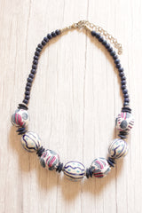 Vibrant Block Printed Fabric Choker Necklace