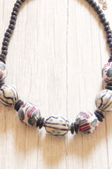 Vibrant Block Printed Fabric Choker Necklace