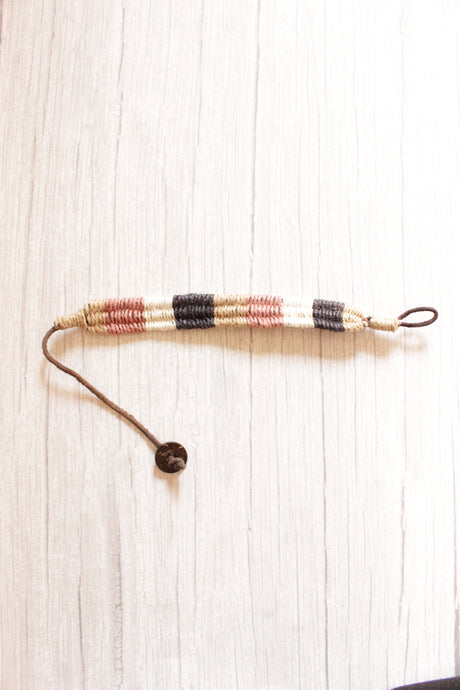 Multi-Color Jute Threads Hand Woven Leather Bracelet