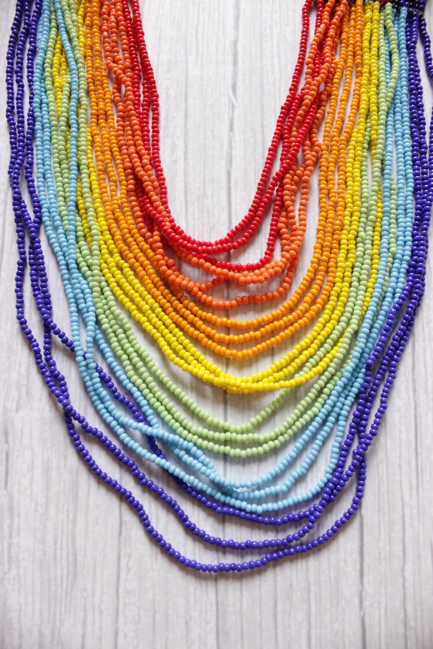 Multi-Layer and Multi-Color Handcrafted Beaded Necklace Set