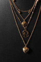 4 Layered Exquisite Heart Gold Plated Necklace