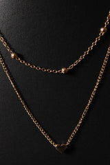 2 Layered Minimalist Heart Gold Plated Necklace