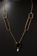 Black Spinel Gemstone Handmade Gold Plated Designer Necklace